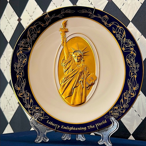 Vintage 24K Gold Statue of Liberty Plate 1886–1986 Ltd Ed USA - Rare Collectible - Picture 6 of 12